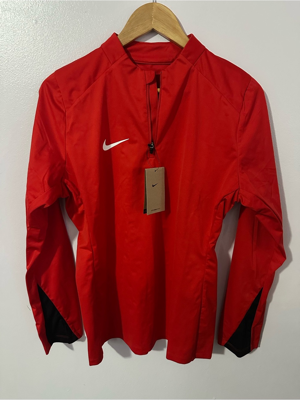 Nike Red Half-Zip Athletic Pullover with Black Accents